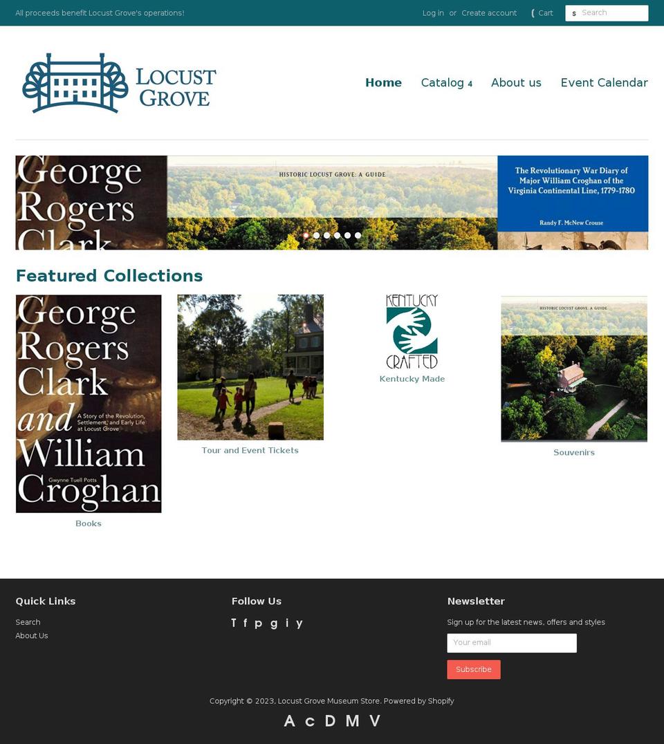 locust-grove-museum-store.myshopify.com shopify website screenshot