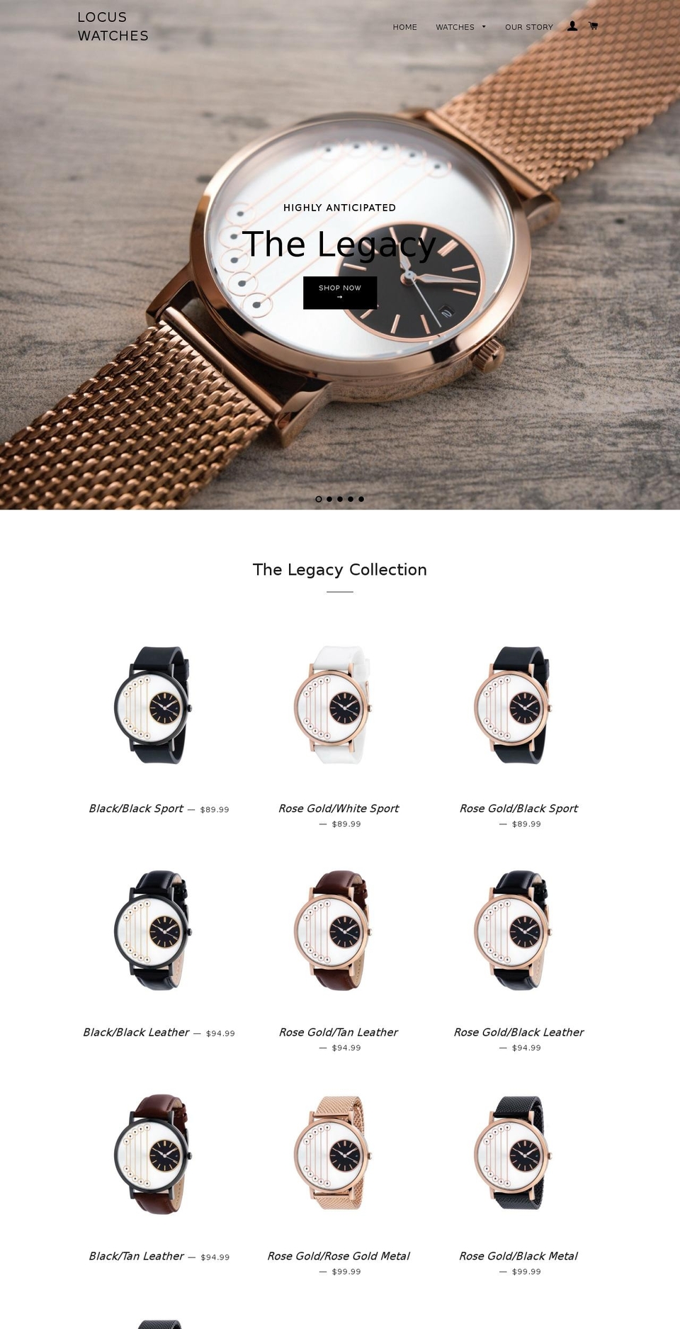locuswatches.com shopify website screenshot