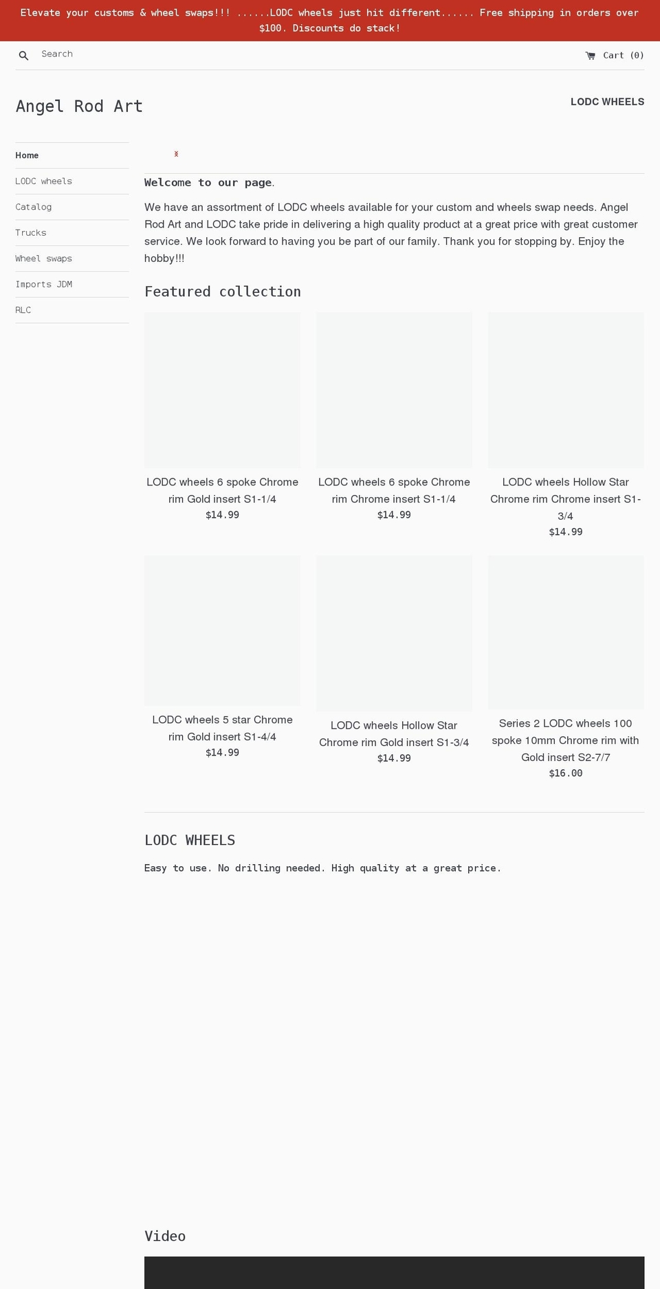 lodcwheels.com shopify website screenshot