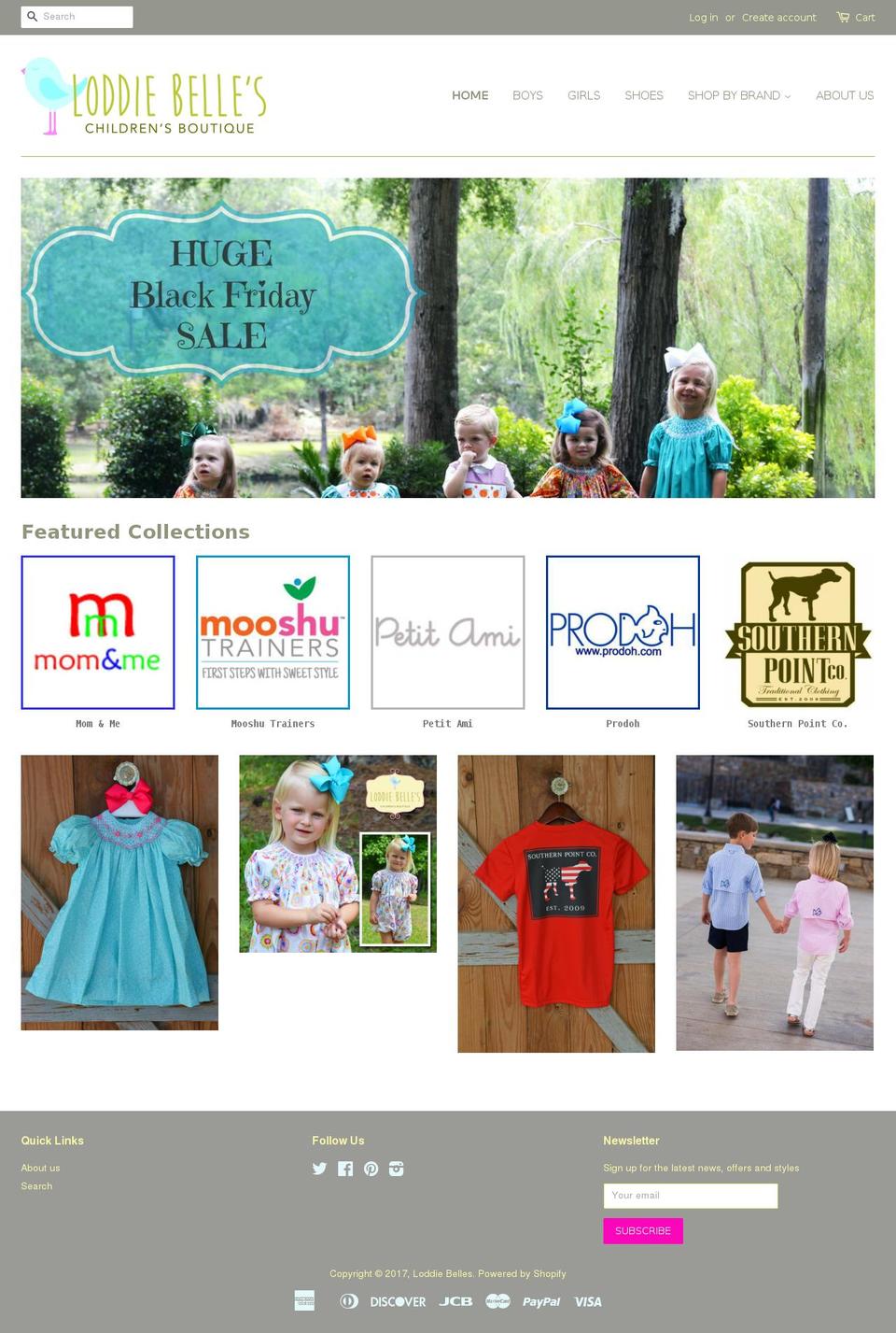 loddiebelles.com shopify website screenshot