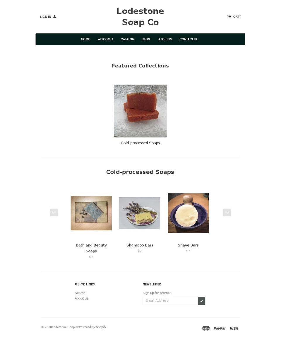 lodestonesoaps.com — Shopify storefront screenshot