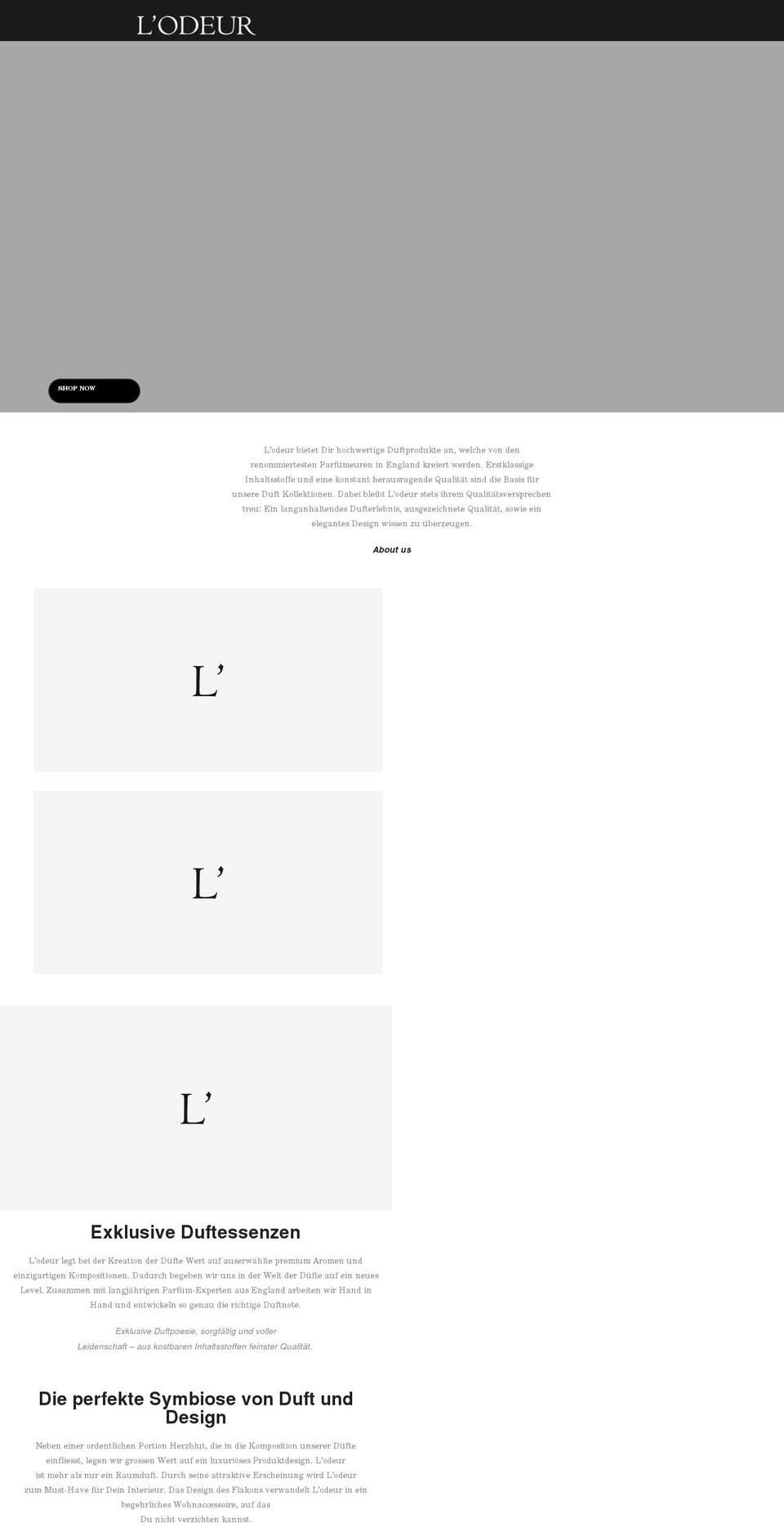 lodeur.ch shopify website screenshot