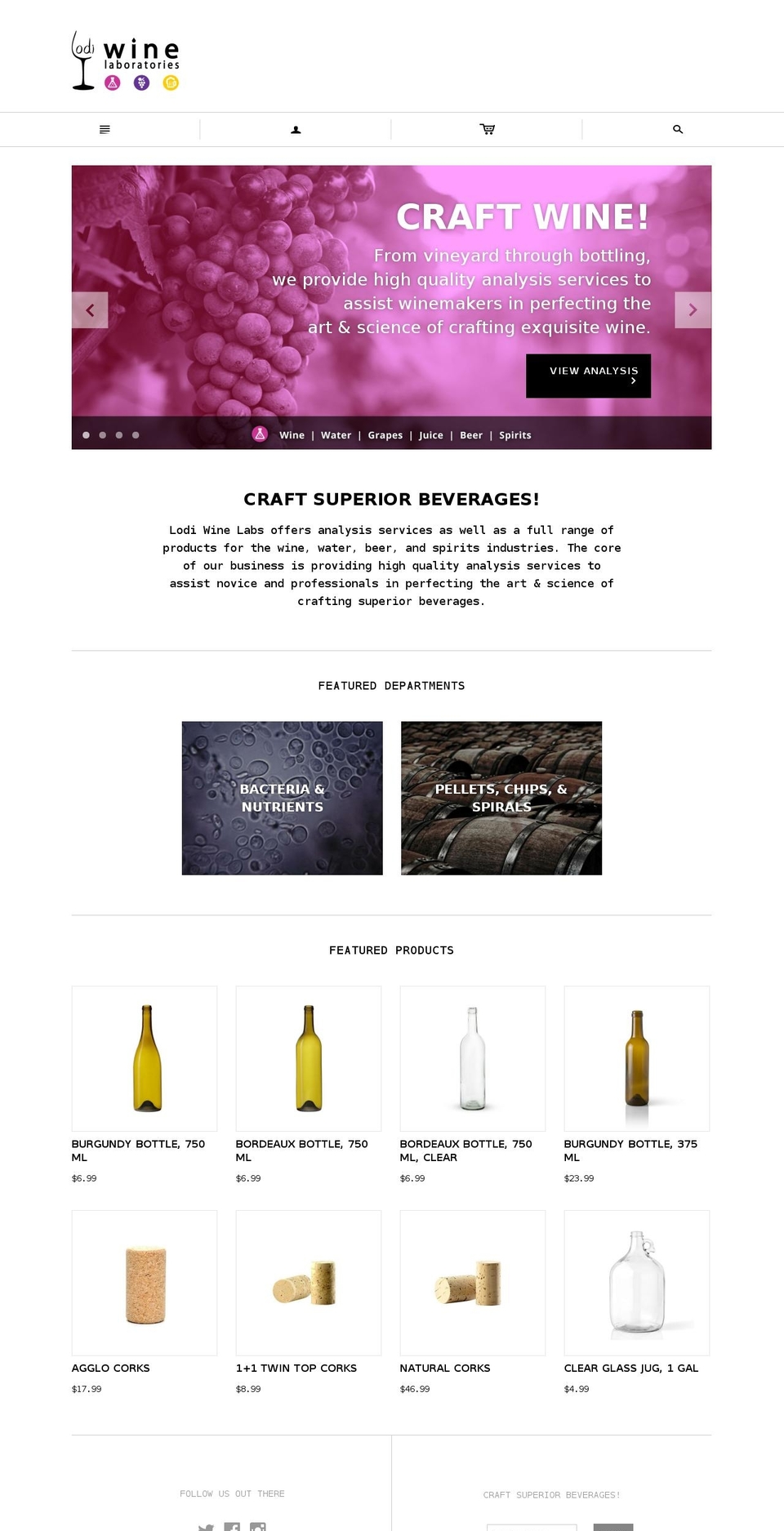 lodiwinelabs.com shopify website screenshot