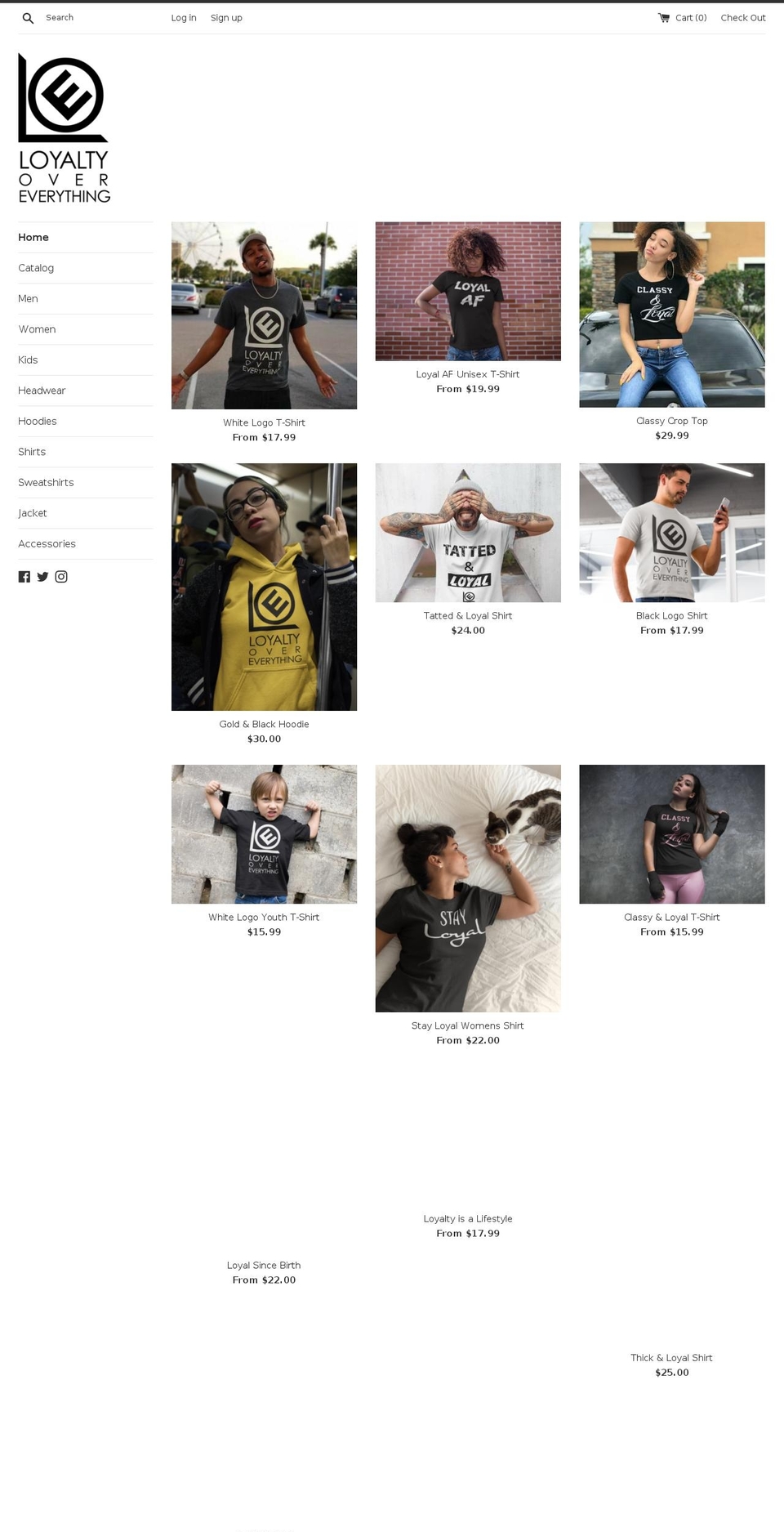 loeclothing.com shopify website screenshot