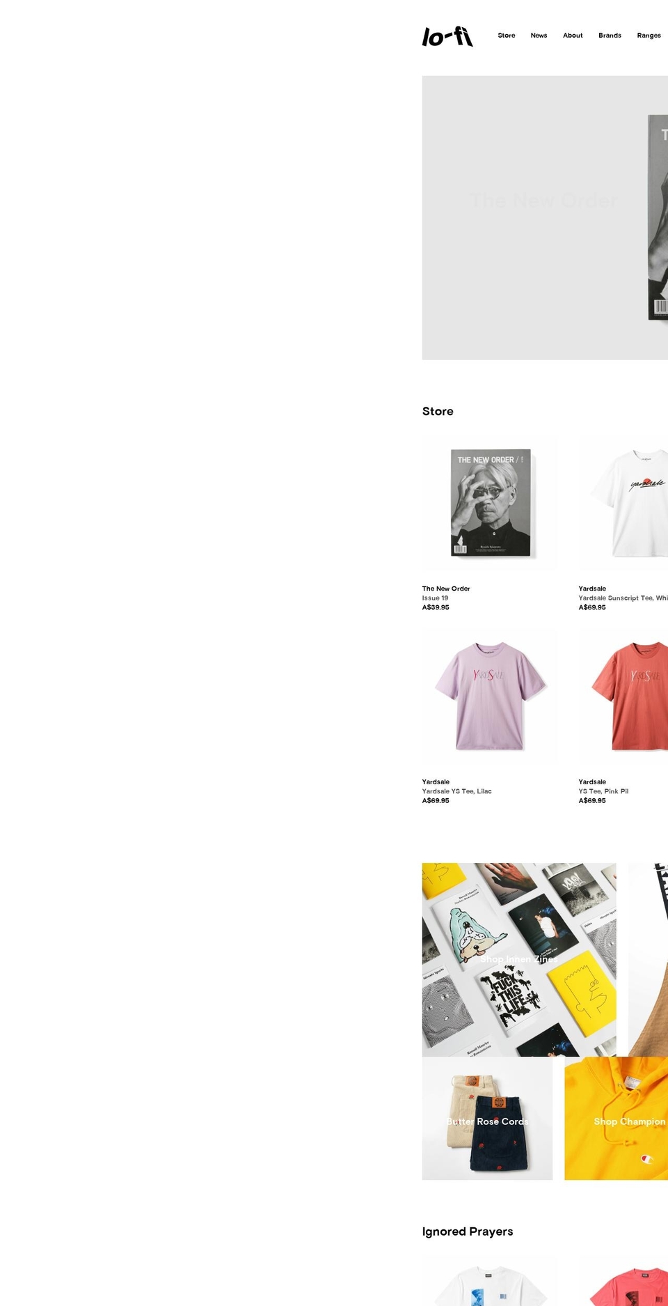 lofistore.com.au shopify website screenshot