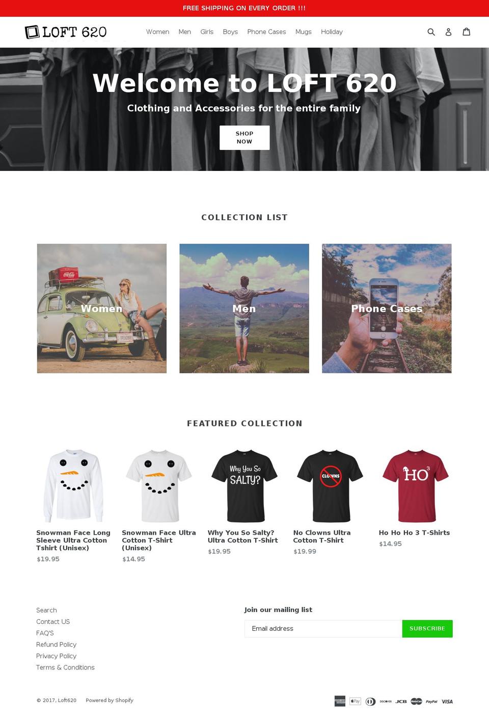 loft620.com shopify website screenshot