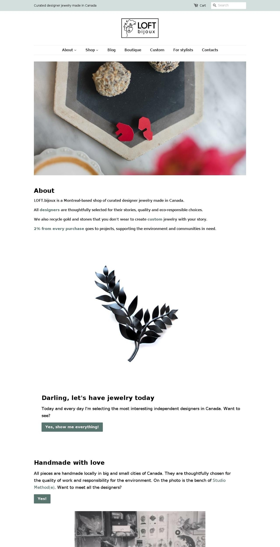 loftbijoux.com shopify website screenshot