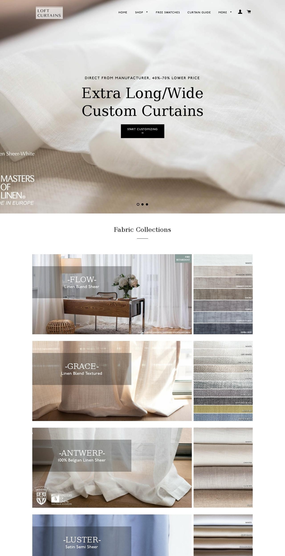 loftdrapery.com shopify website screenshot