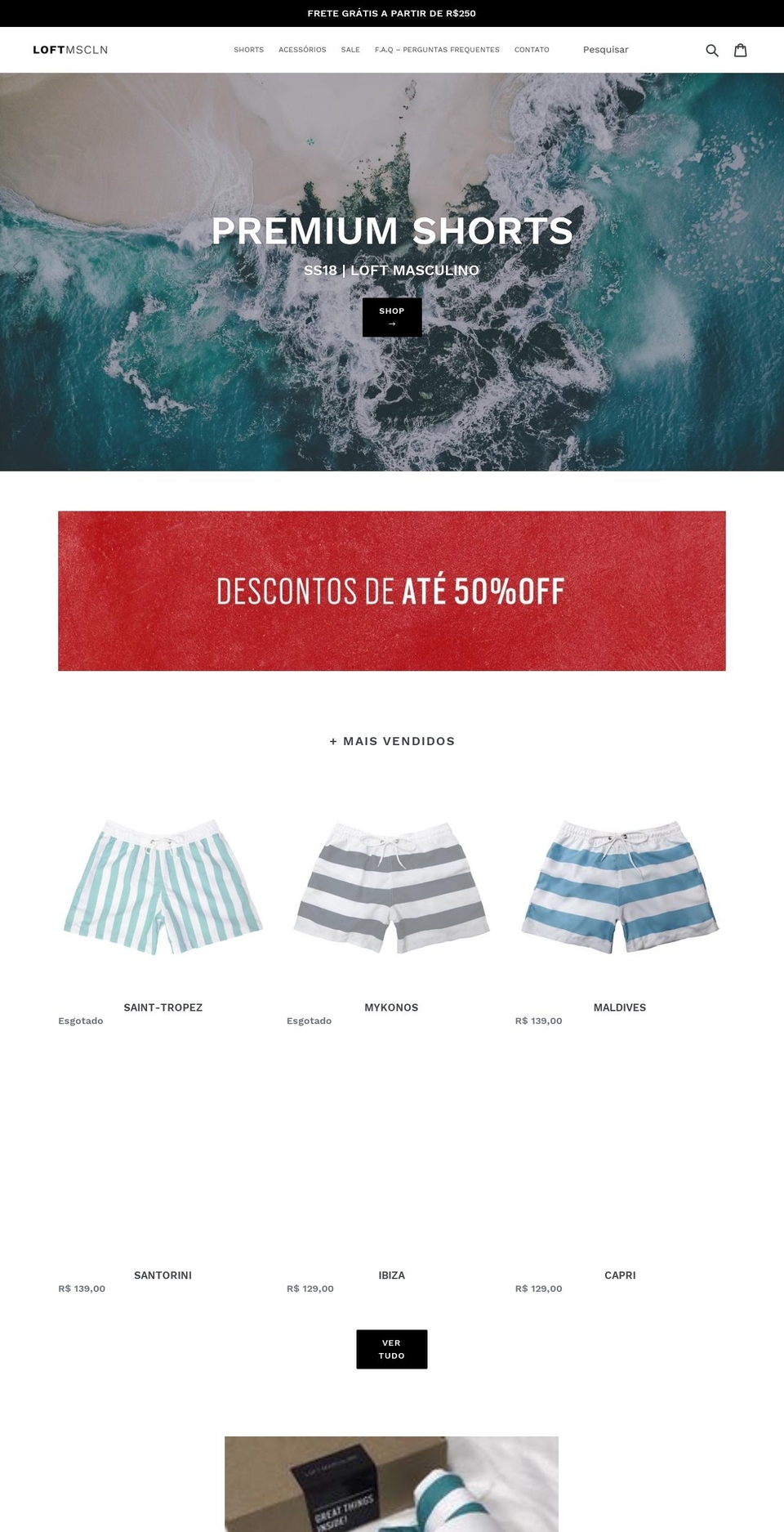 loftmasculino.com shopify website screenshot