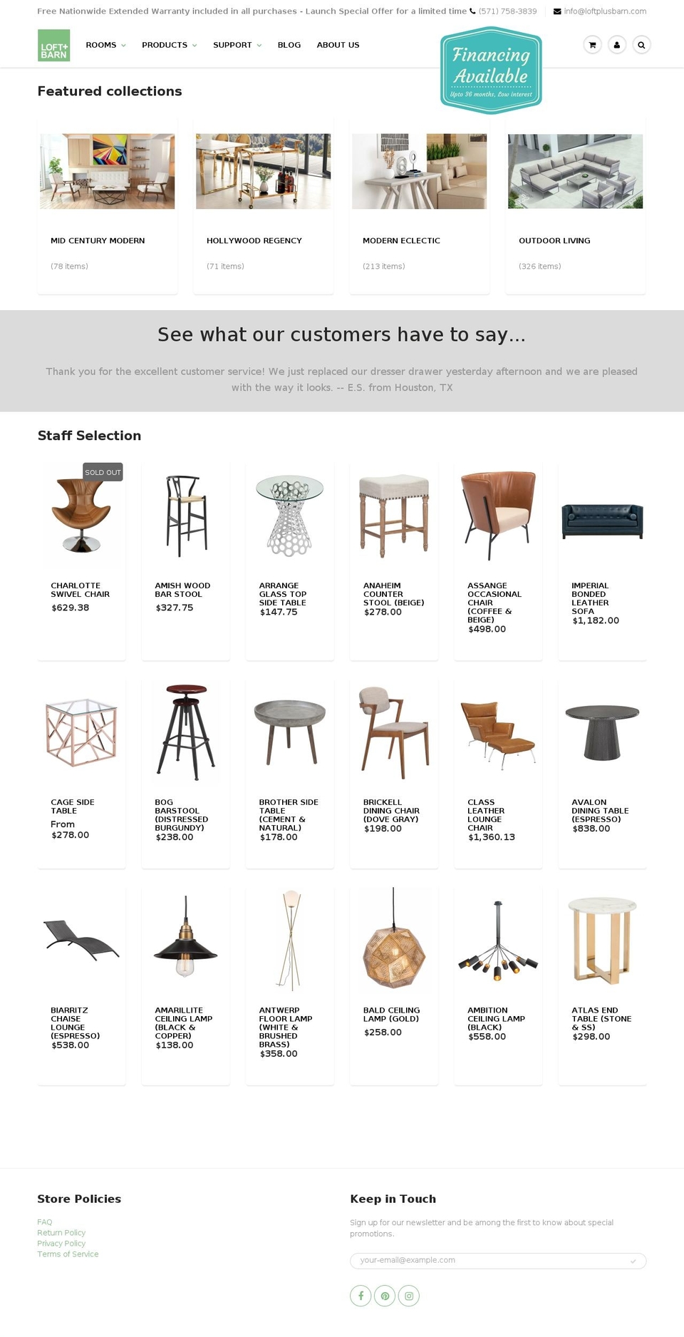 loftplusbarn.com — Shopify storefront screenshot