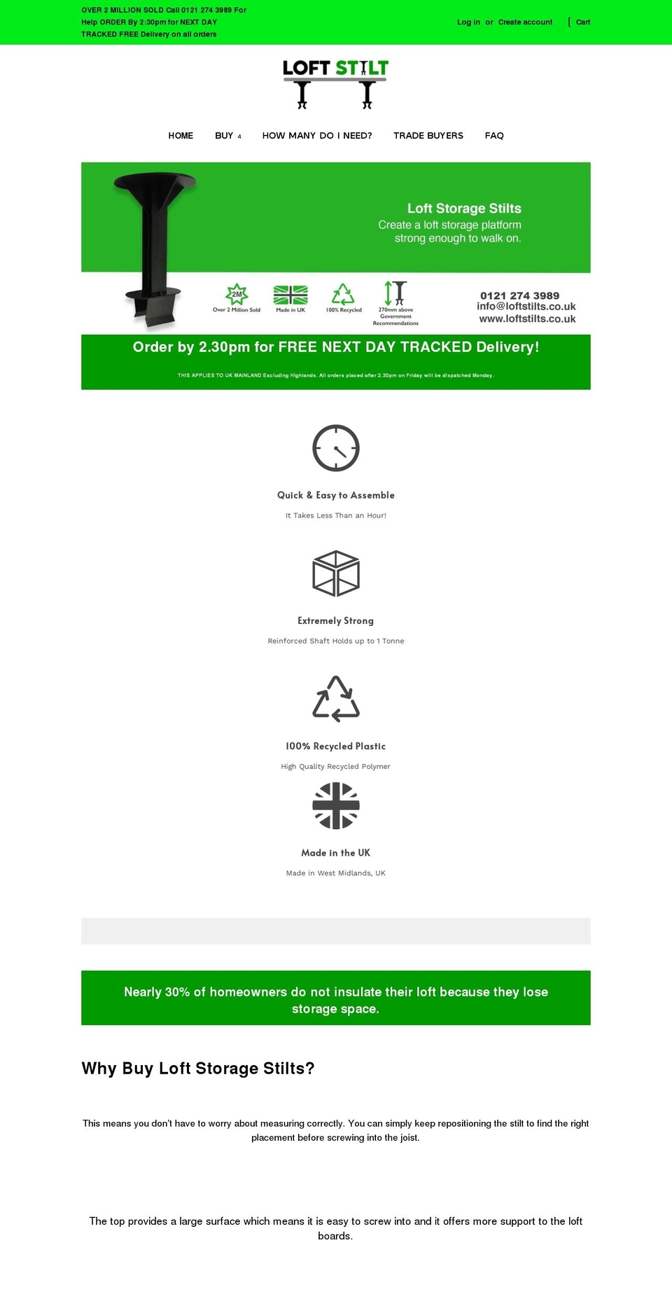 loftstilts.co.uk shopify website screenshot