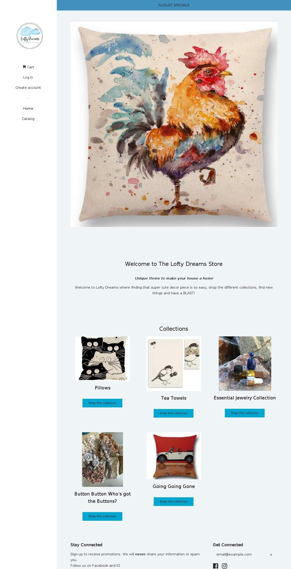 lofty-dreams.com — Shopify storefront screenshot