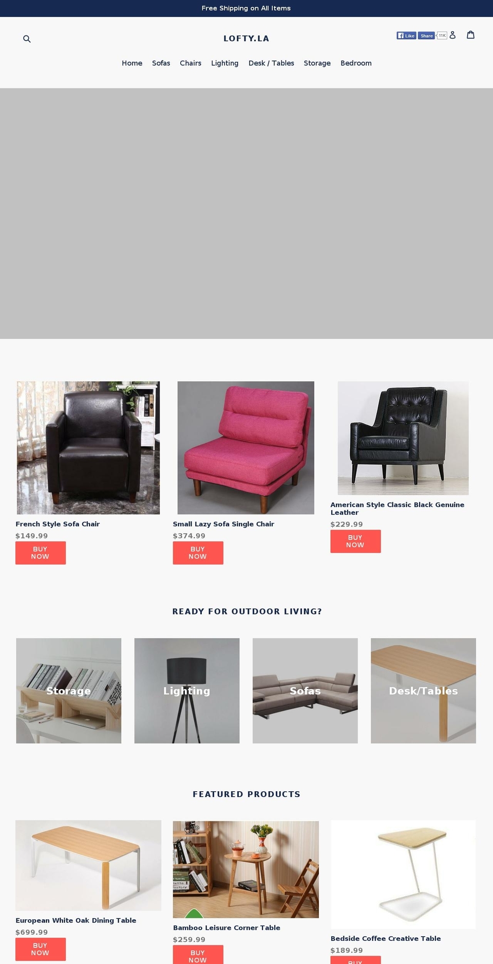 Furniture Theme Shopify theme site example lofty.la