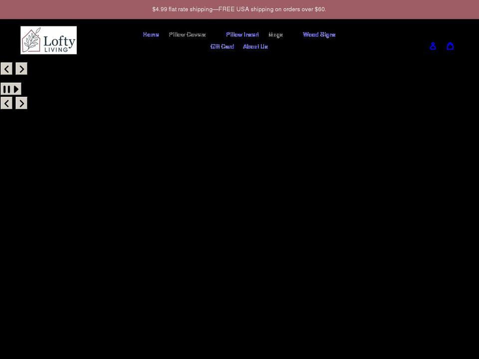 loftylivingshop.com shopify website screenshot