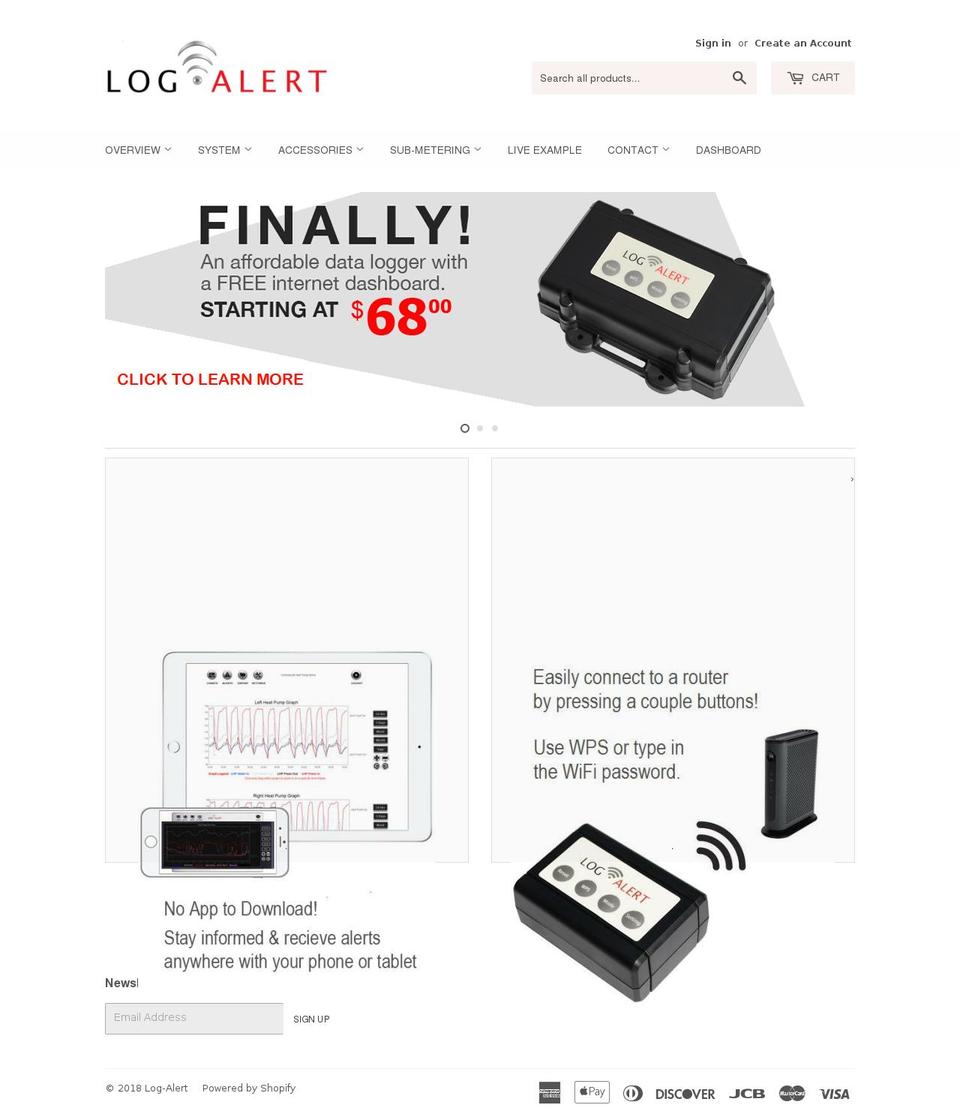 log-alert.com shopify website screenshot
