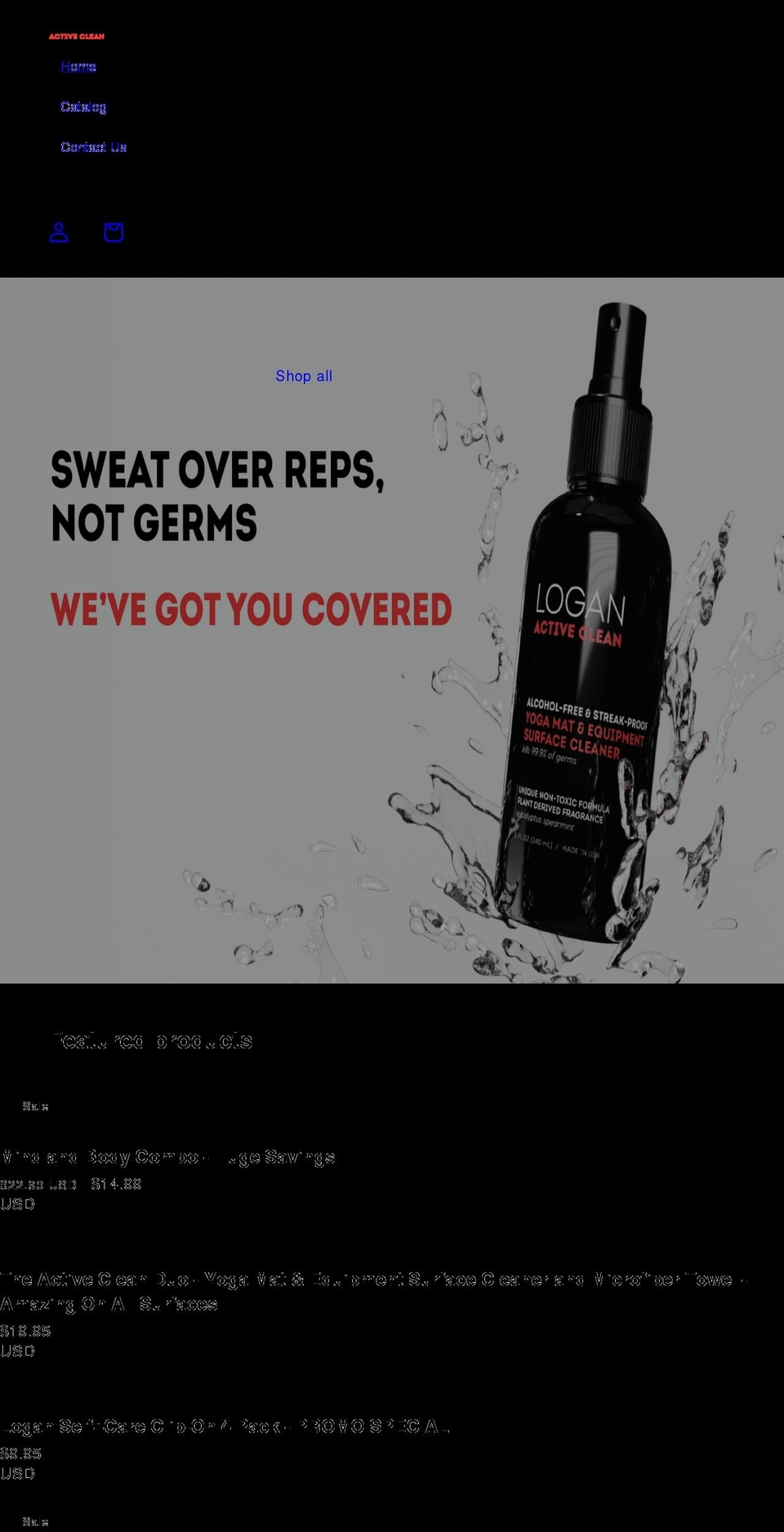 loganactiveclean.com shopify website screenshot