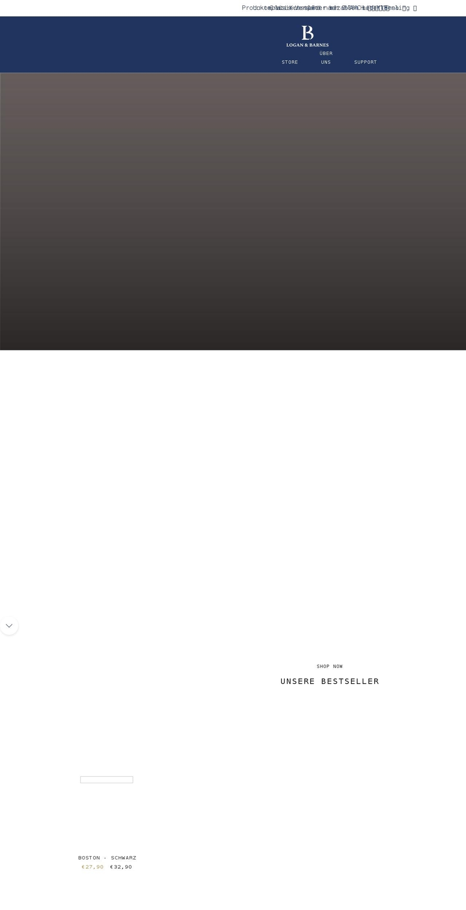 loganandbarnes.com shopify website screenshot