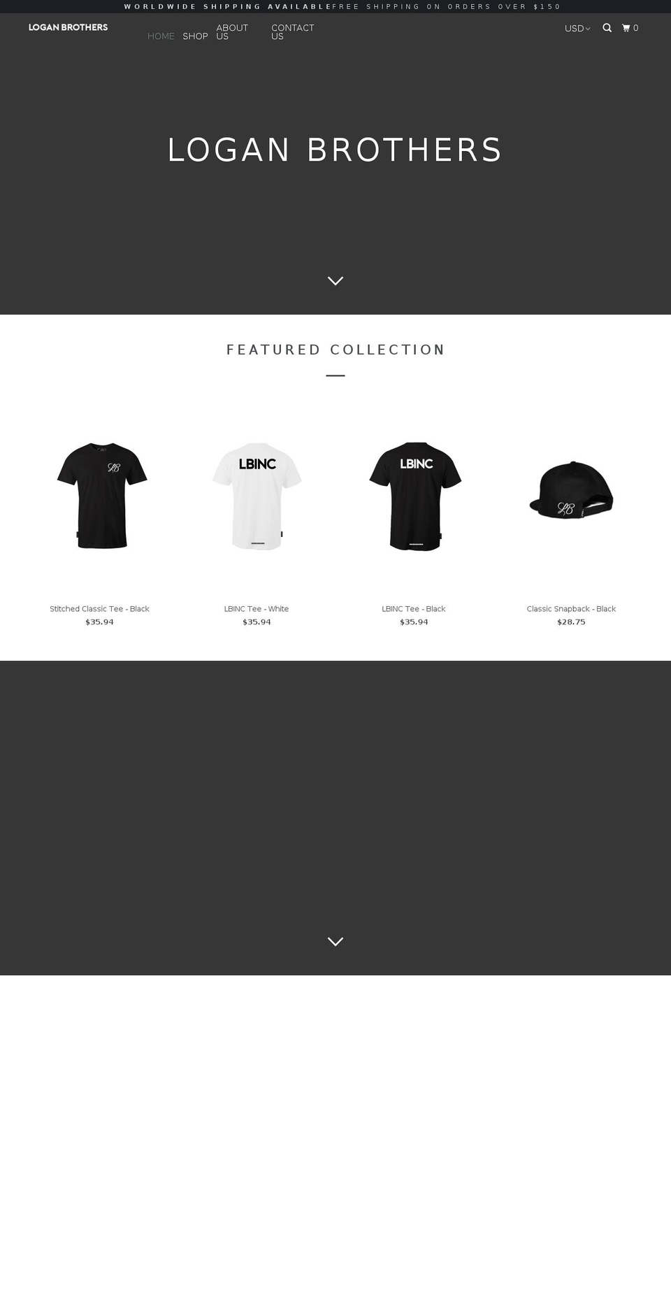 loganbrothersinc.com — Shopify storefront screenshot