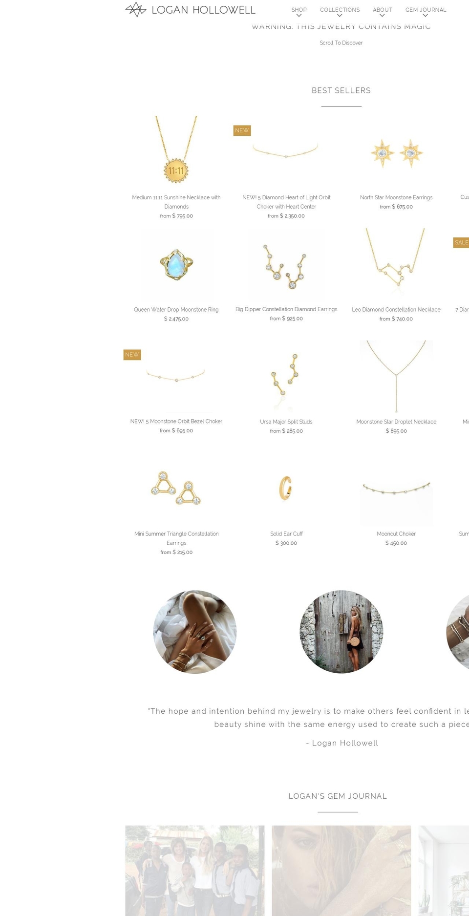 loganhollowelljewelry.com — Shopify storefront screenshot