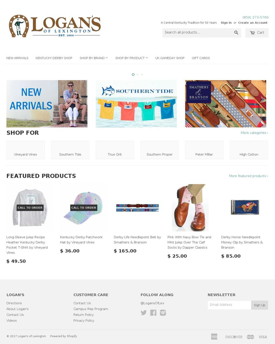 logansoflexington.com shopify website screenshot