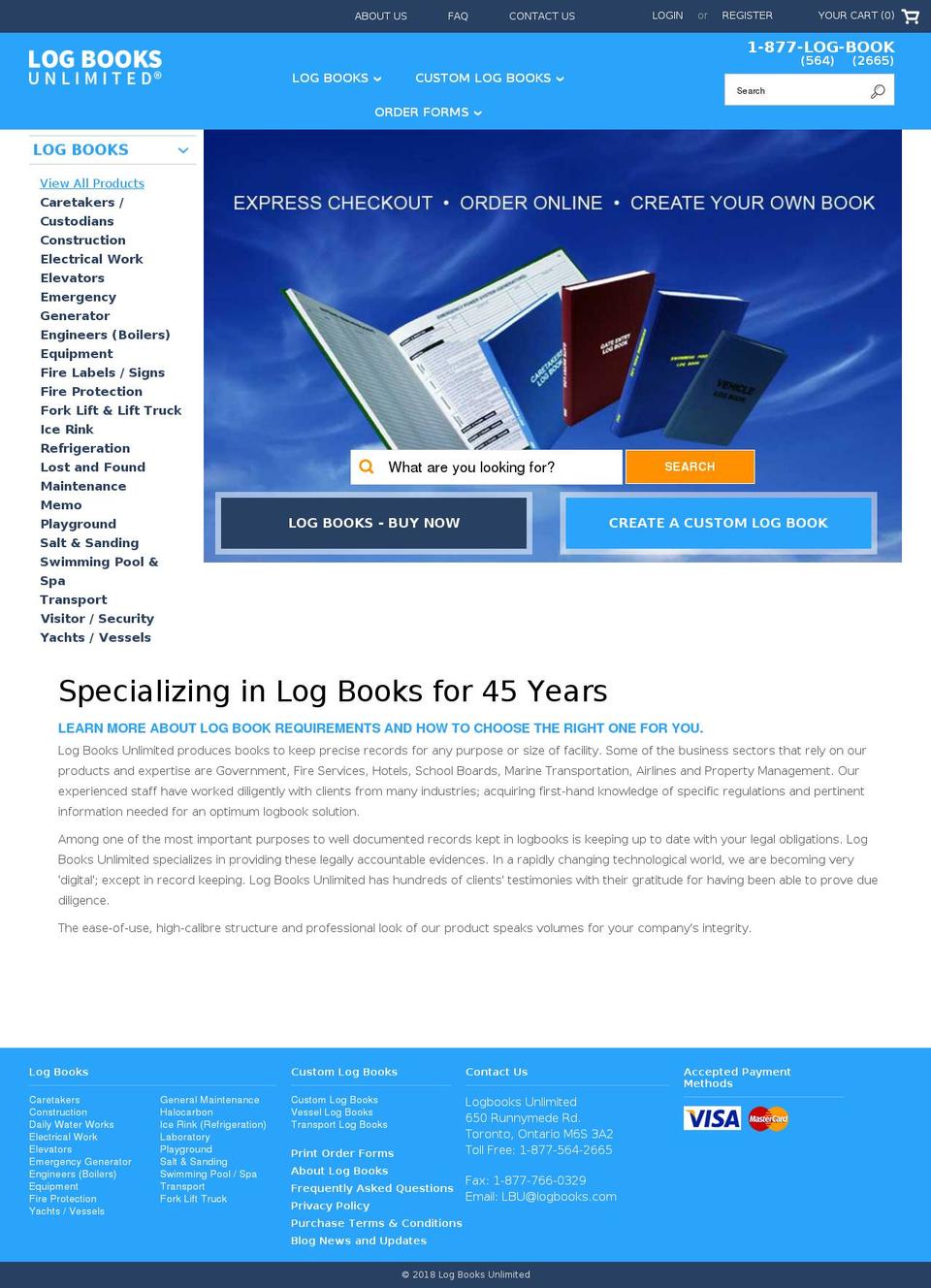 logbooks.ca shopify website screenshot