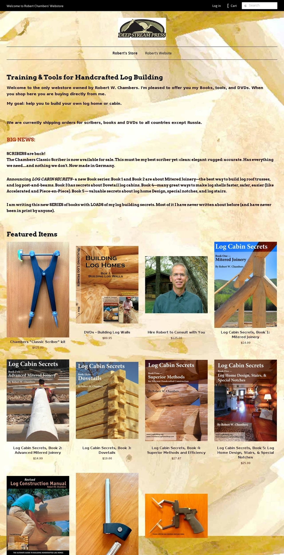 logbuilding.myshopify.com shopify website screenshot