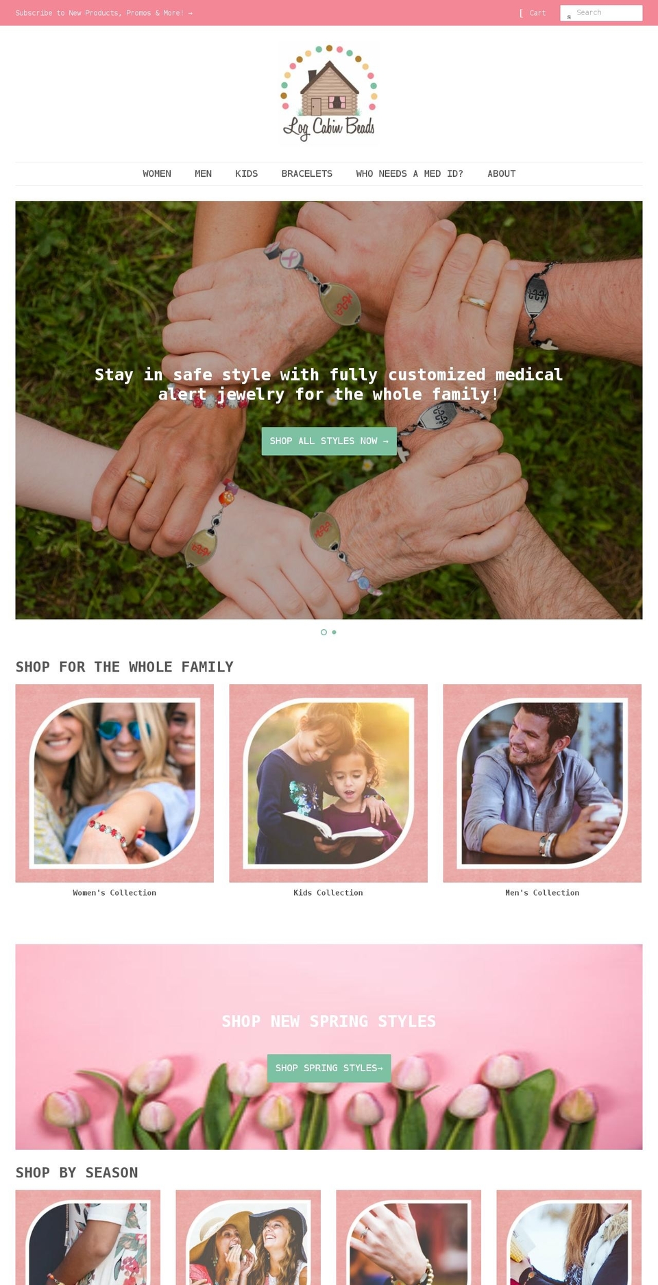 logcabinbeads.com shopify website screenshot