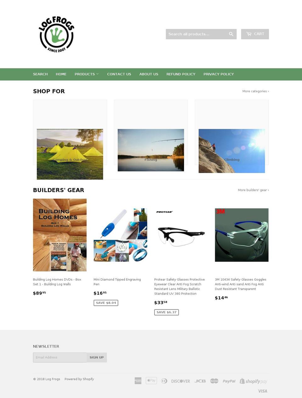 logfrogs.com — Shopify storefront screenshot