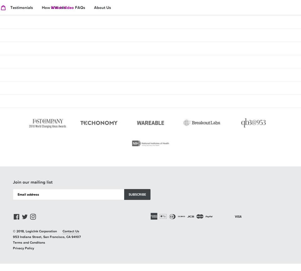 logicink.com shopify website screenshot