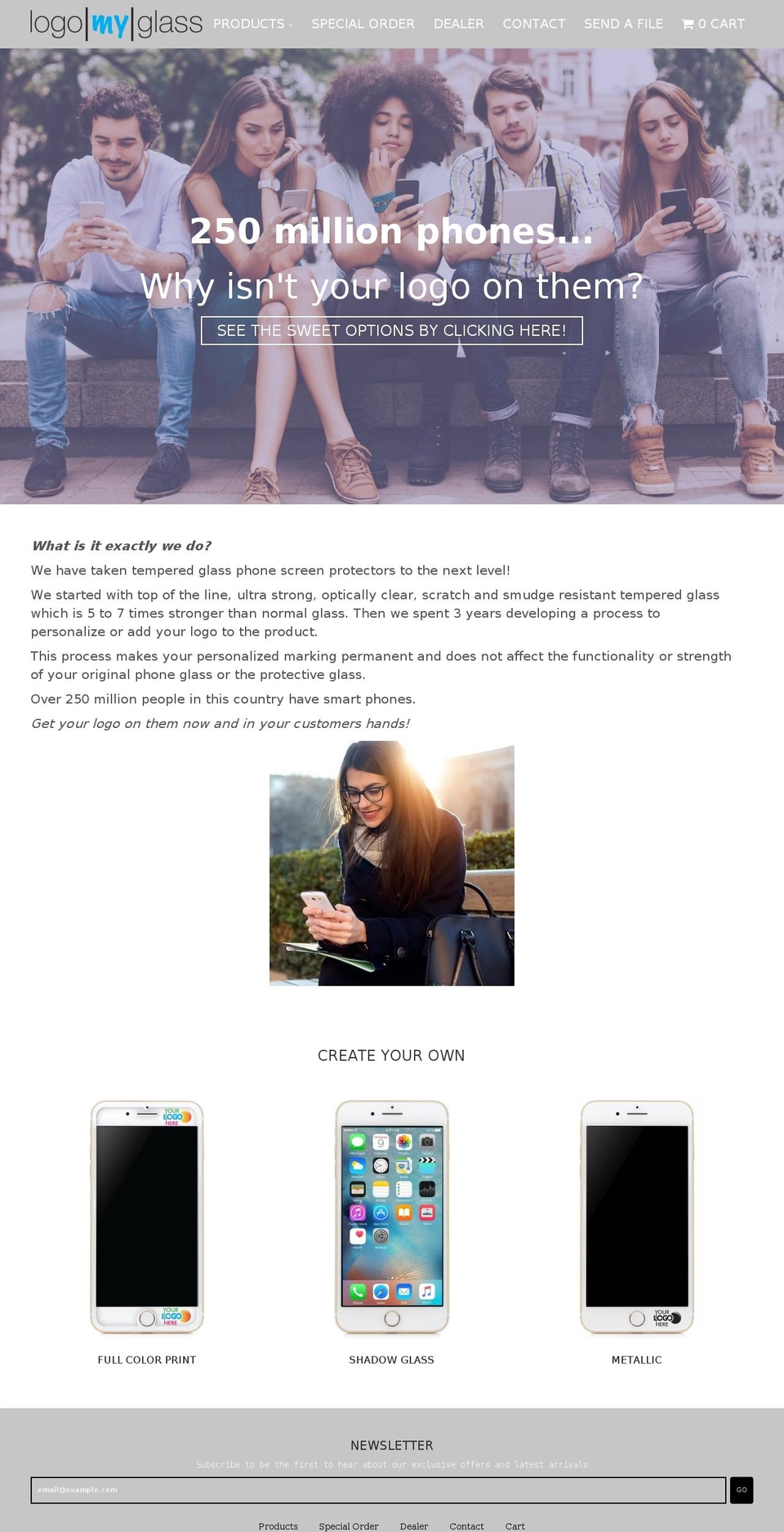 logomyglass.com — Shopify storefront screenshot