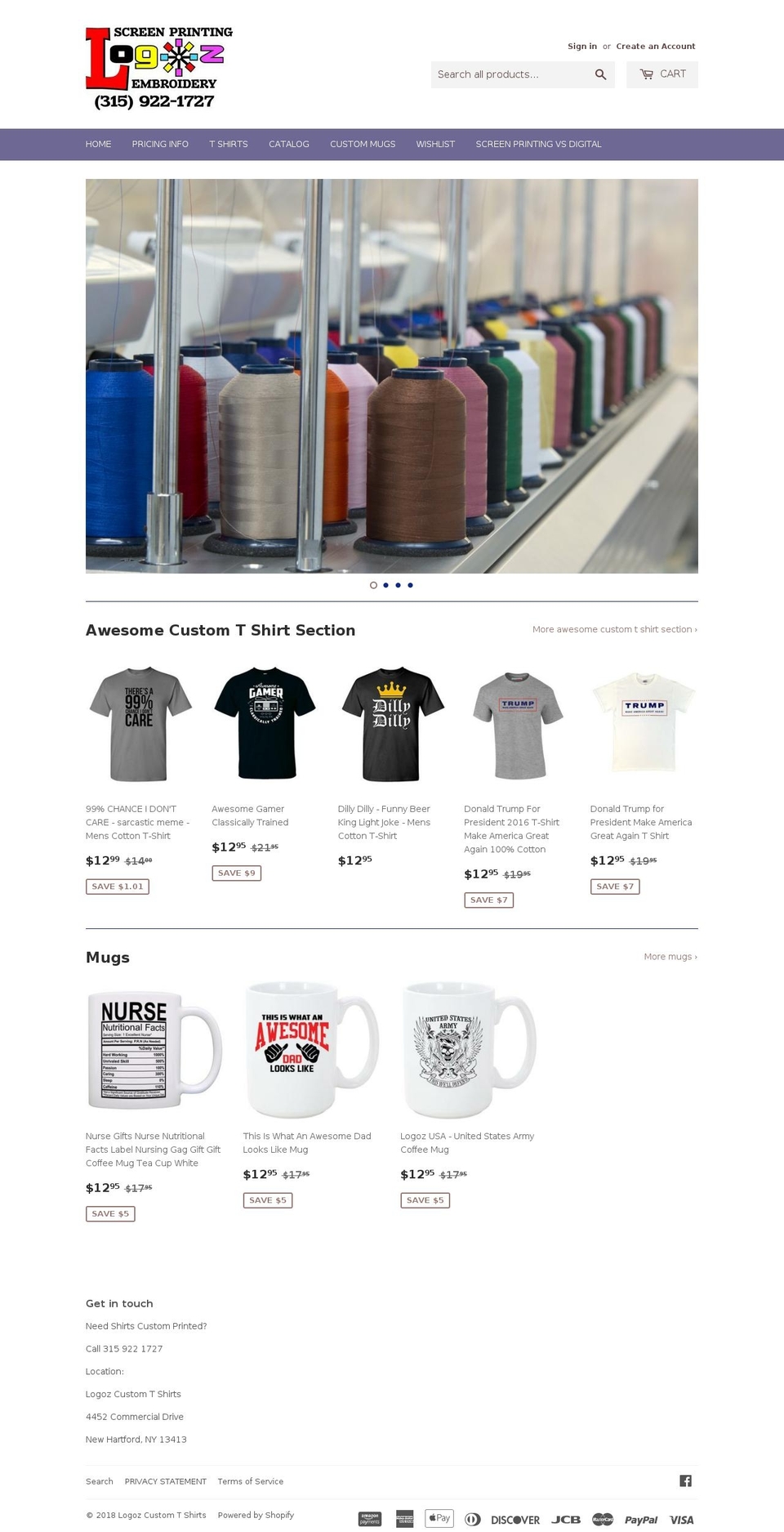 yourstore-v2-0-2 Shopify theme site example logozcustomtshirts.com