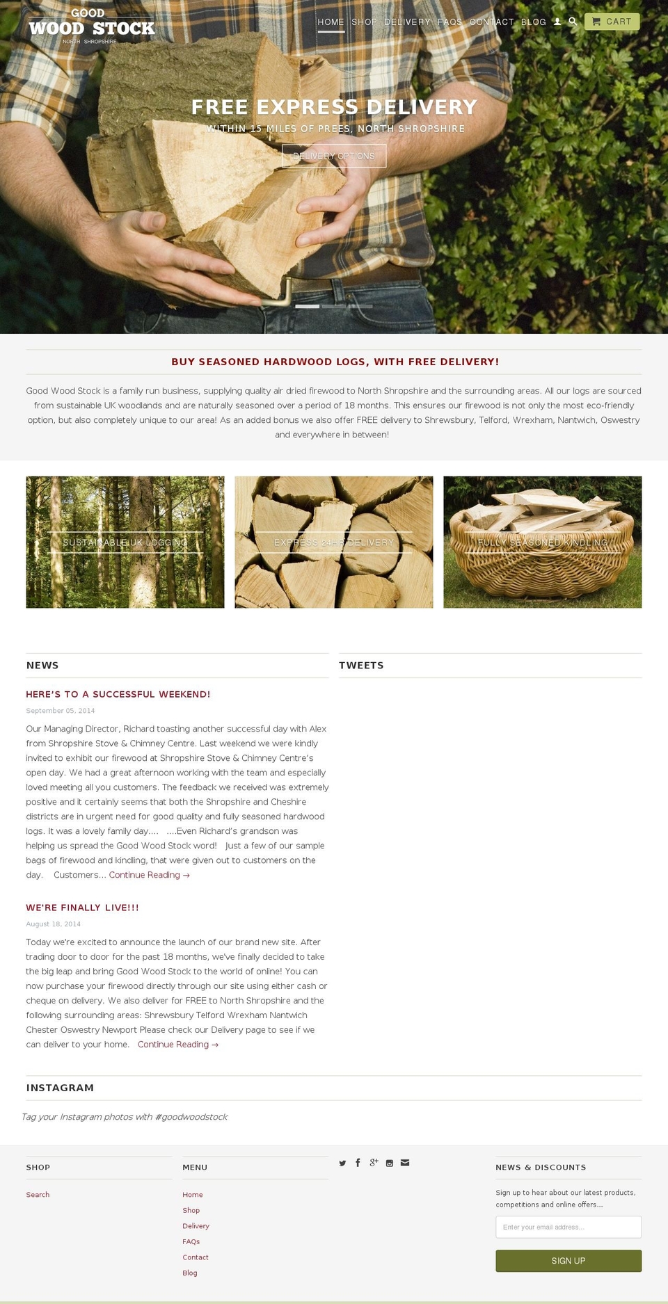 logsshropshire.com — Shopify storefront screenshot