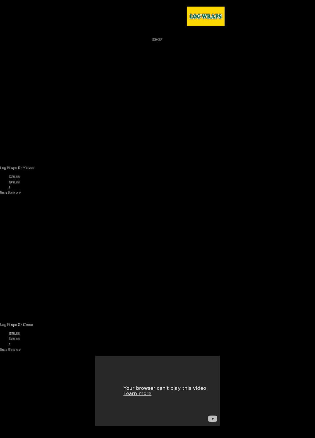 logwraps.com shopify website screenshot