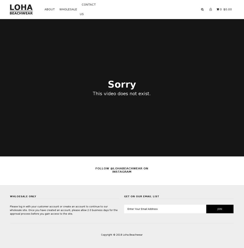 lohabeachwear.com — Shopify storefront screenshot