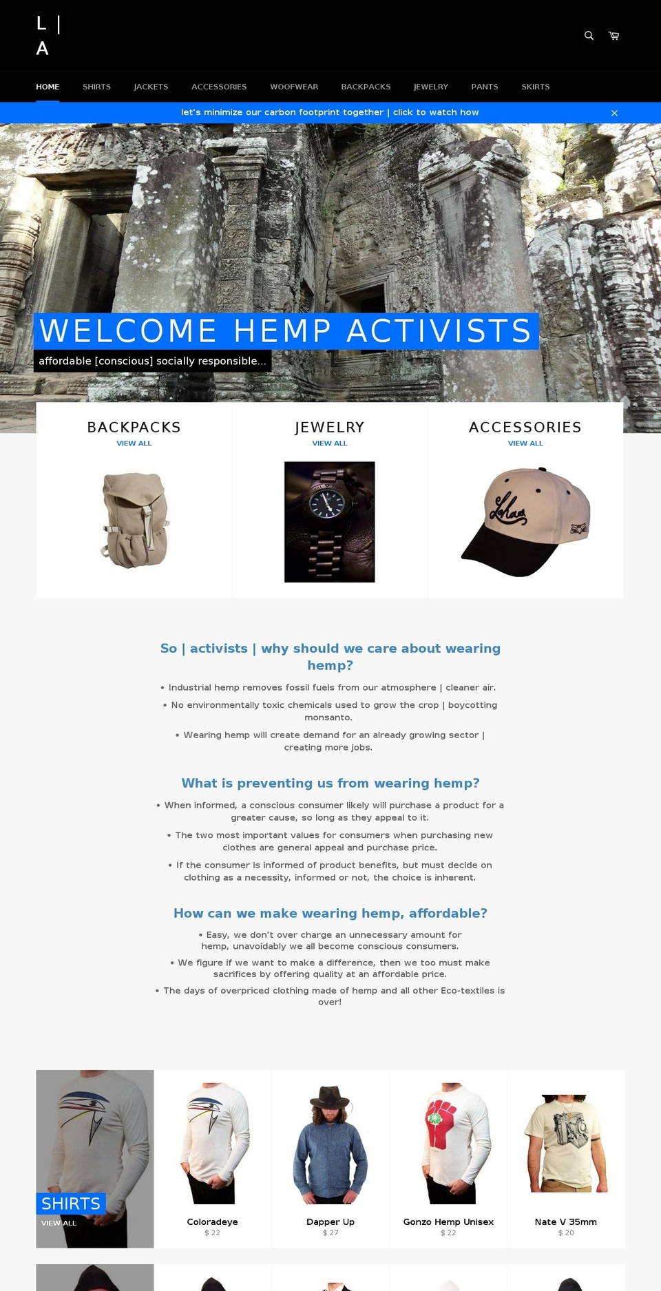 lohasapparel.com shopify website screenshot