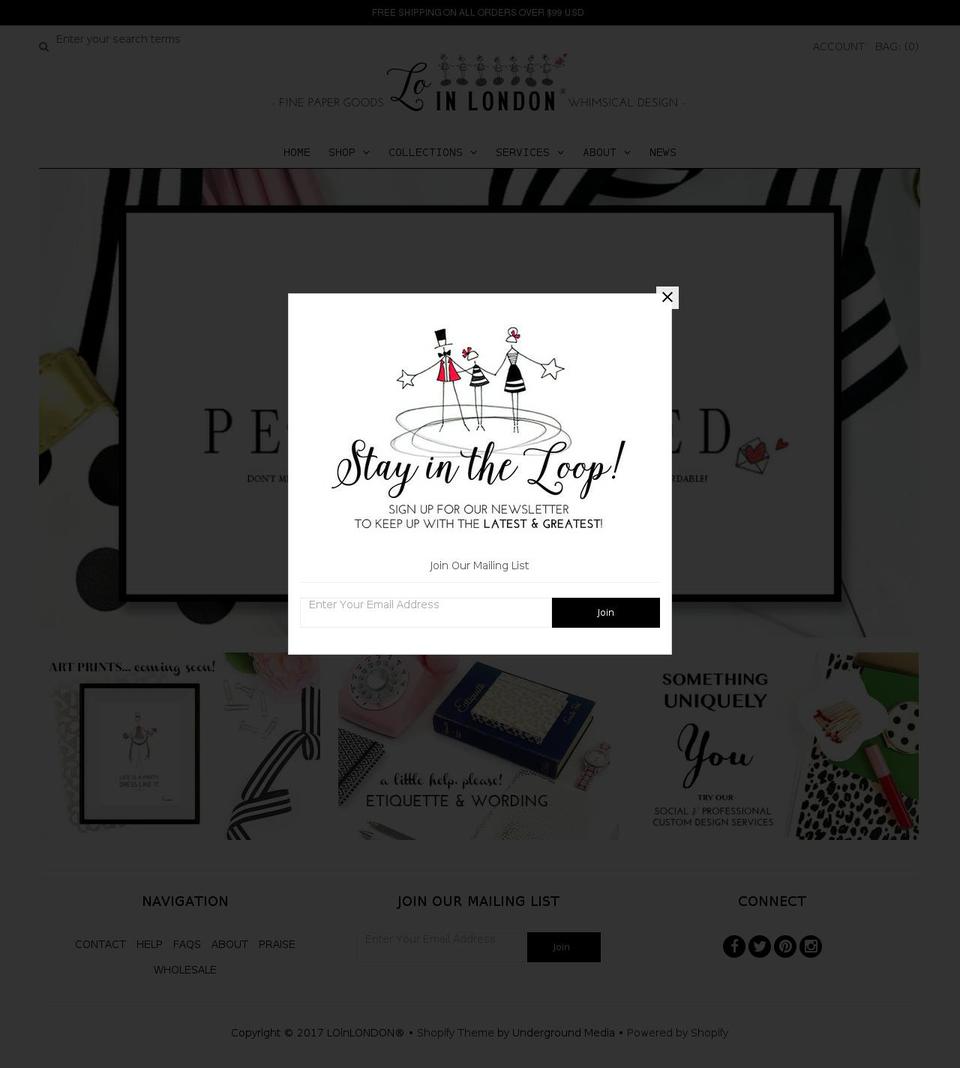 loinlondon.com shopify website screenshot