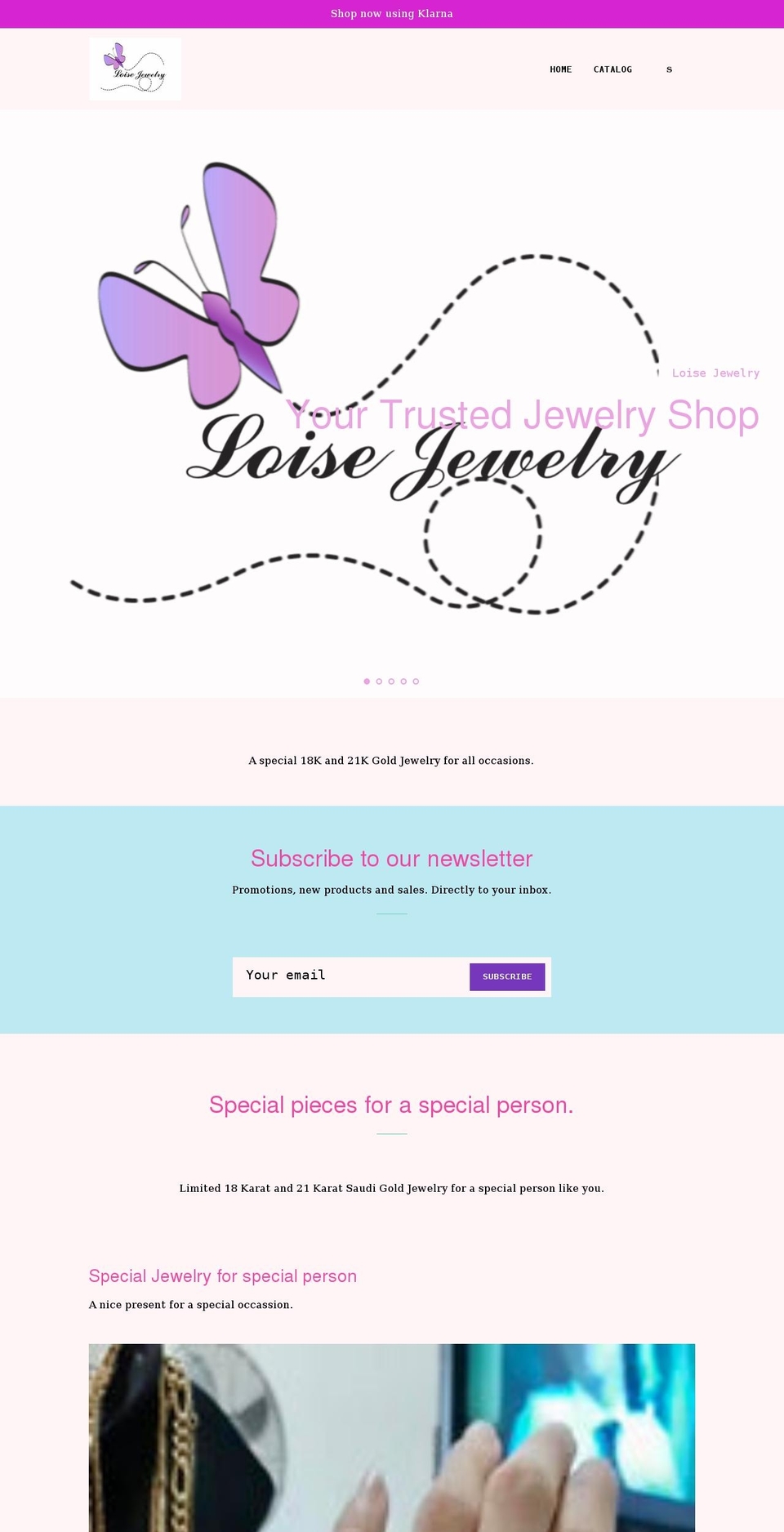 loisejewelry.com shopify website screenshot