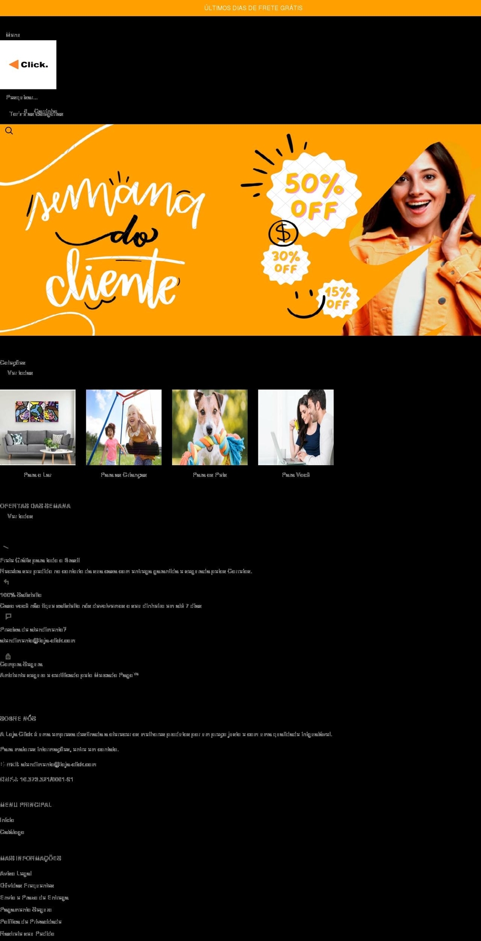 Estrutura landinpage Shopify theme site example loja-click.com