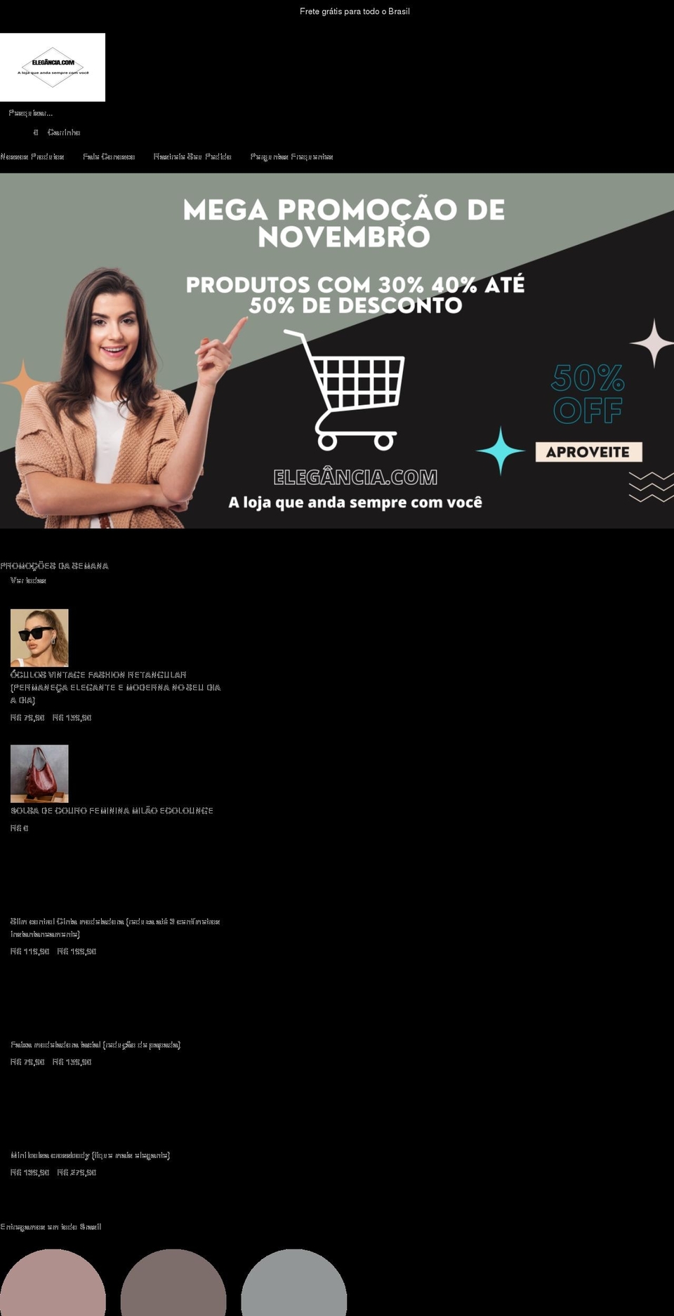 lojaelegancia.com shopify website screenshot