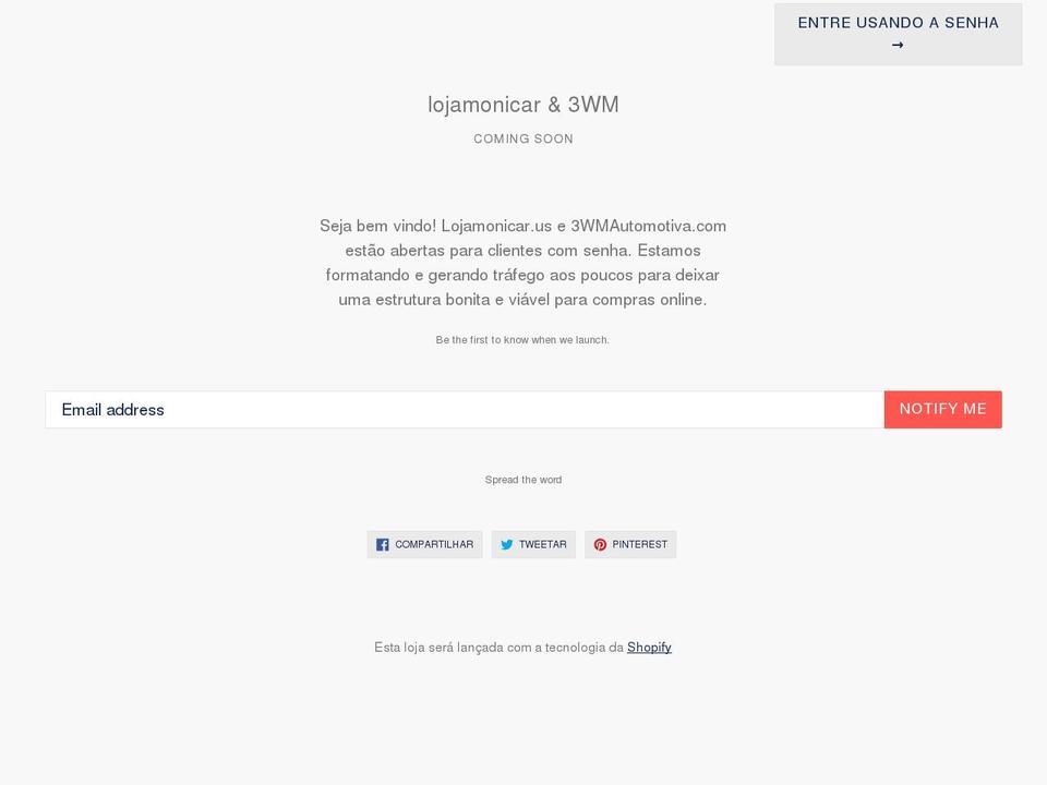 lojamonicar.com — Shopify storefront screenshot
