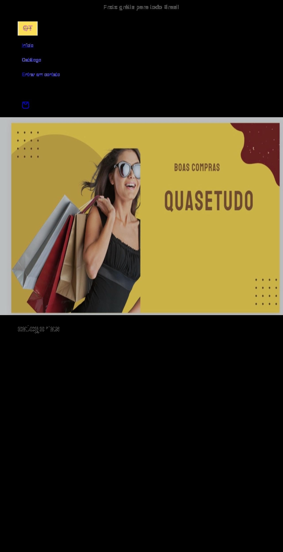 lojasquasetudo.com.br shopify website screenshot