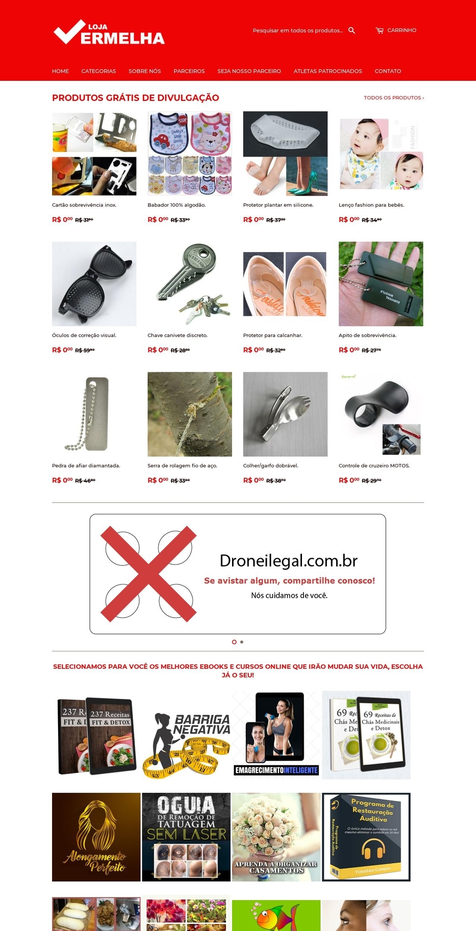 lojavermelha.com — Shopify storefront screenshot