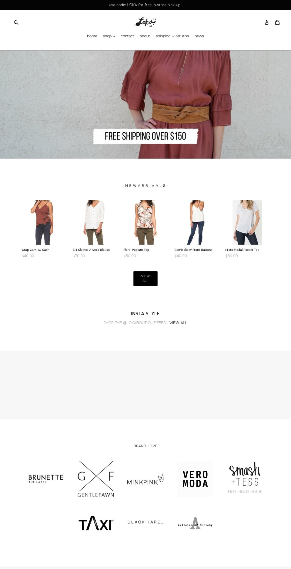 lokaboutique.ca shopify website screenshot