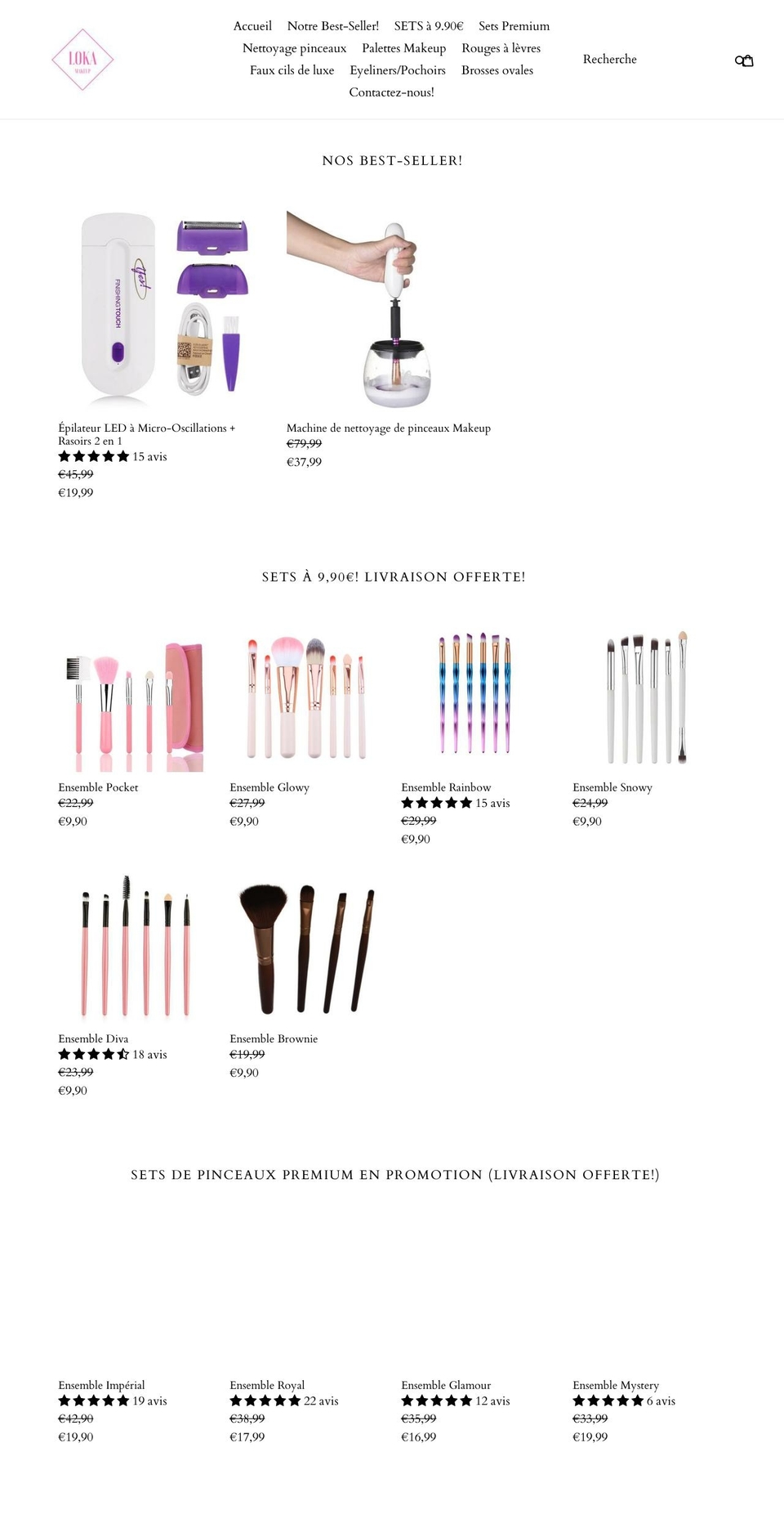 lokamakeup.com — Shopify storefront screenshot