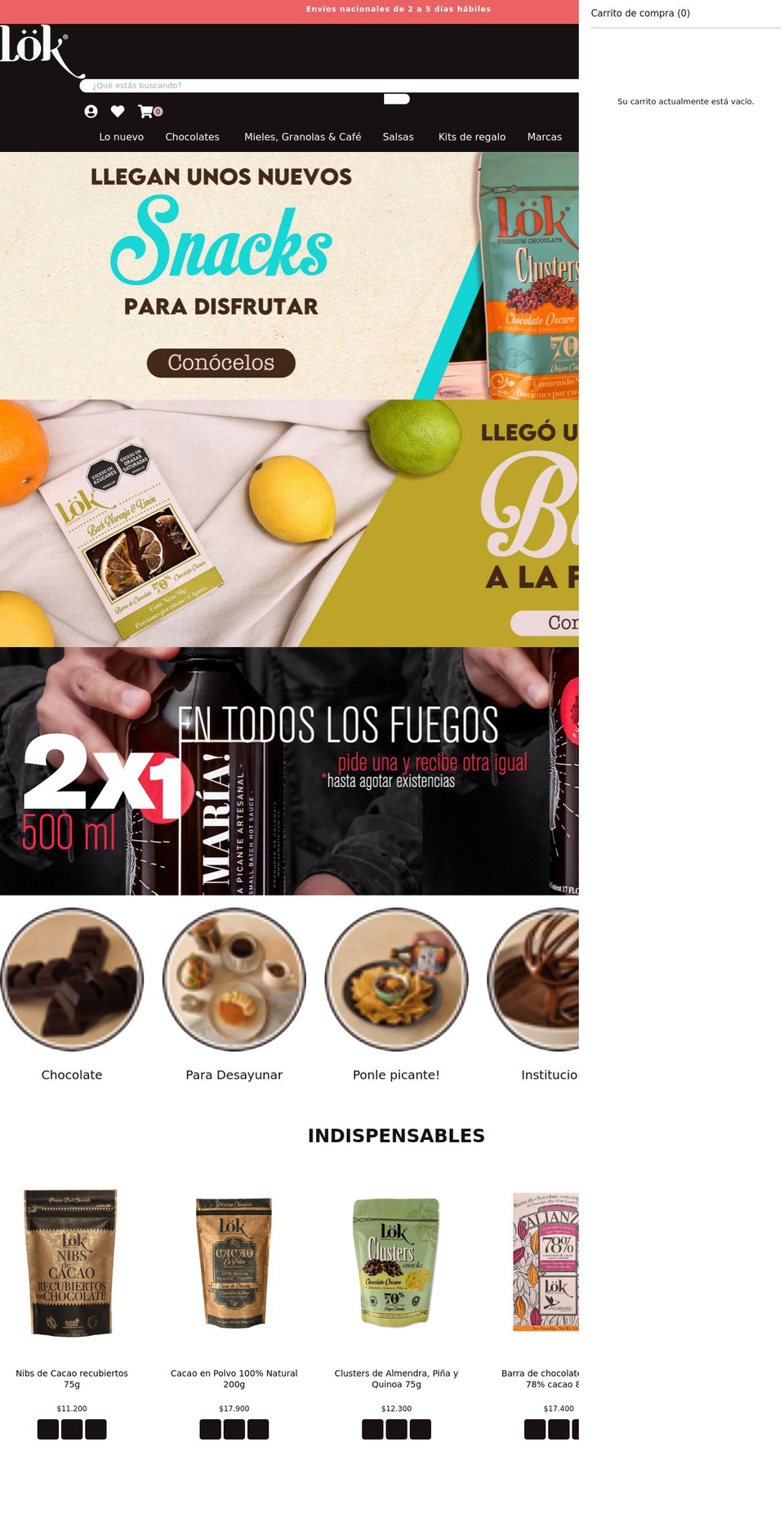 Optimal Shopify theme site example lokfoods.com