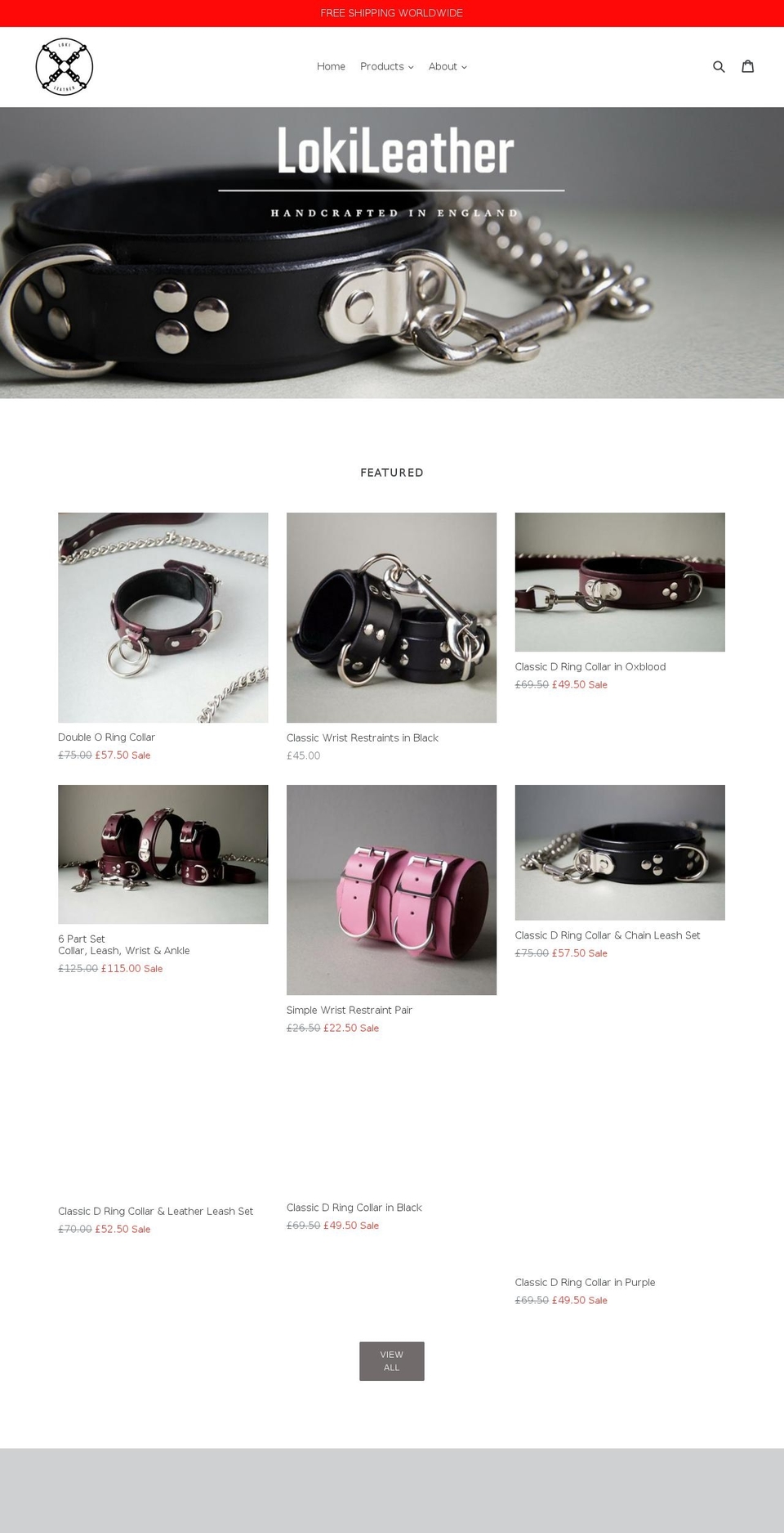 lokileather.com — Shopify storefront screenshot