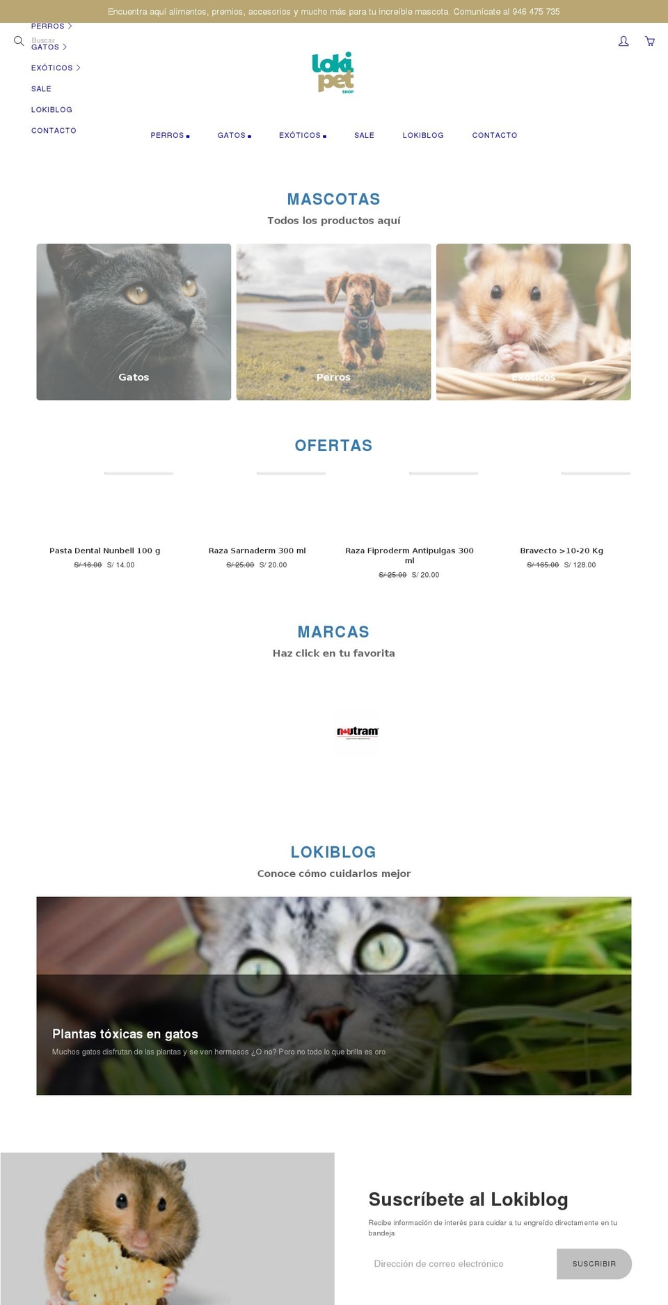 lokipet.com shopify website screenshot