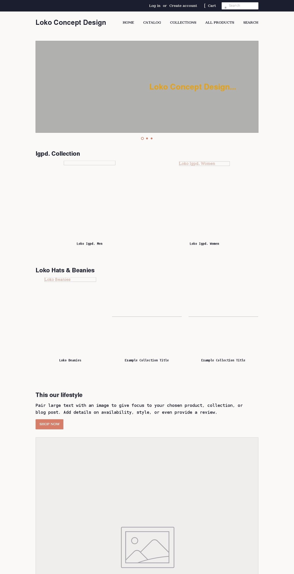 lokoconceptdesign.com shopify website screenshot