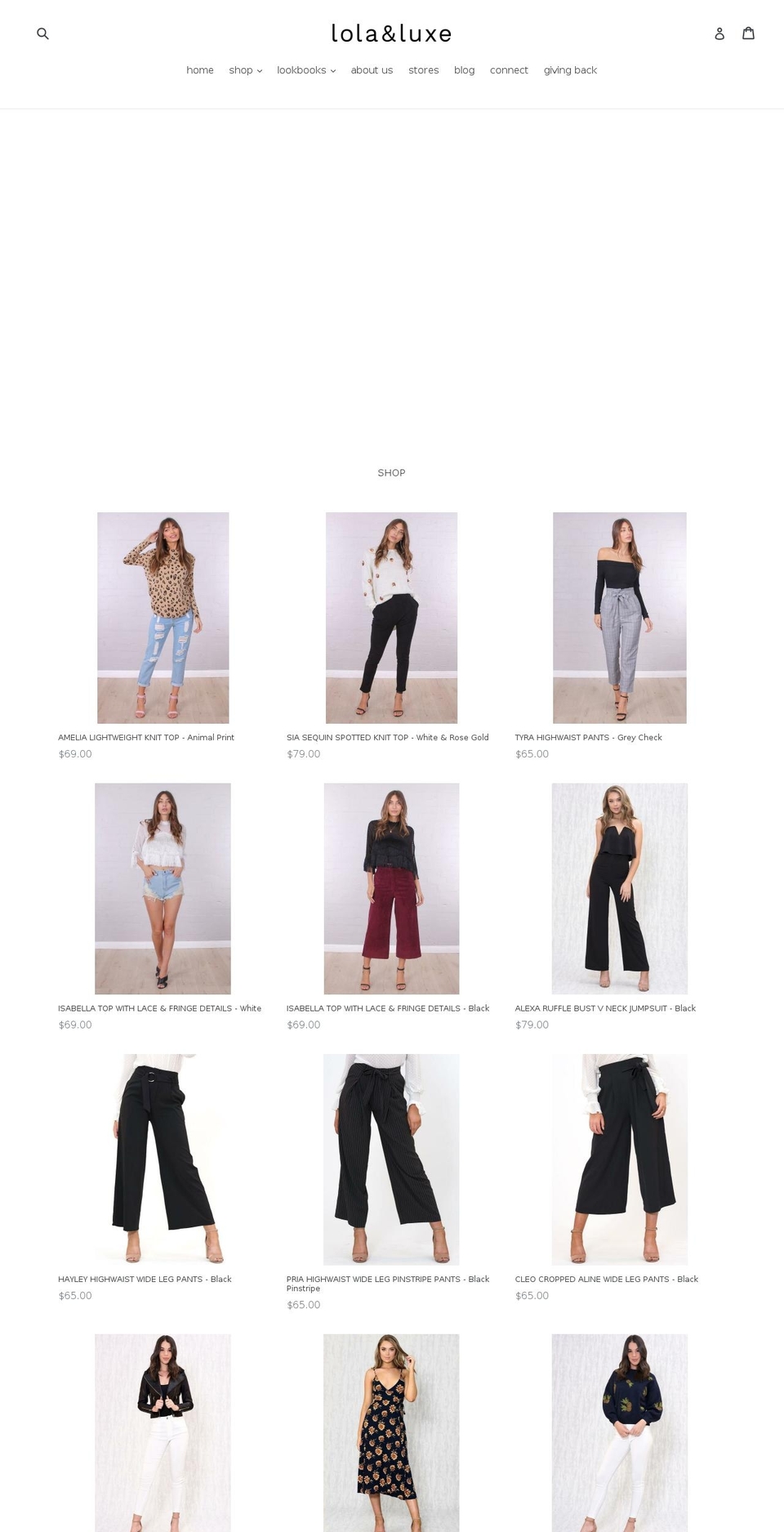 lolaandluxe.com.au shopify website screenshot