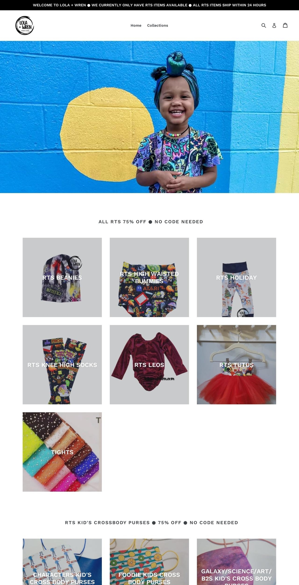 lolaandwren.com — Shopify storefront screenshot